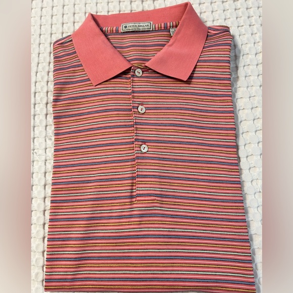 Peter Millar Other - Peter Millar Mens Polo Striped Shirt Size‎ Large 100% Cotton Preowned